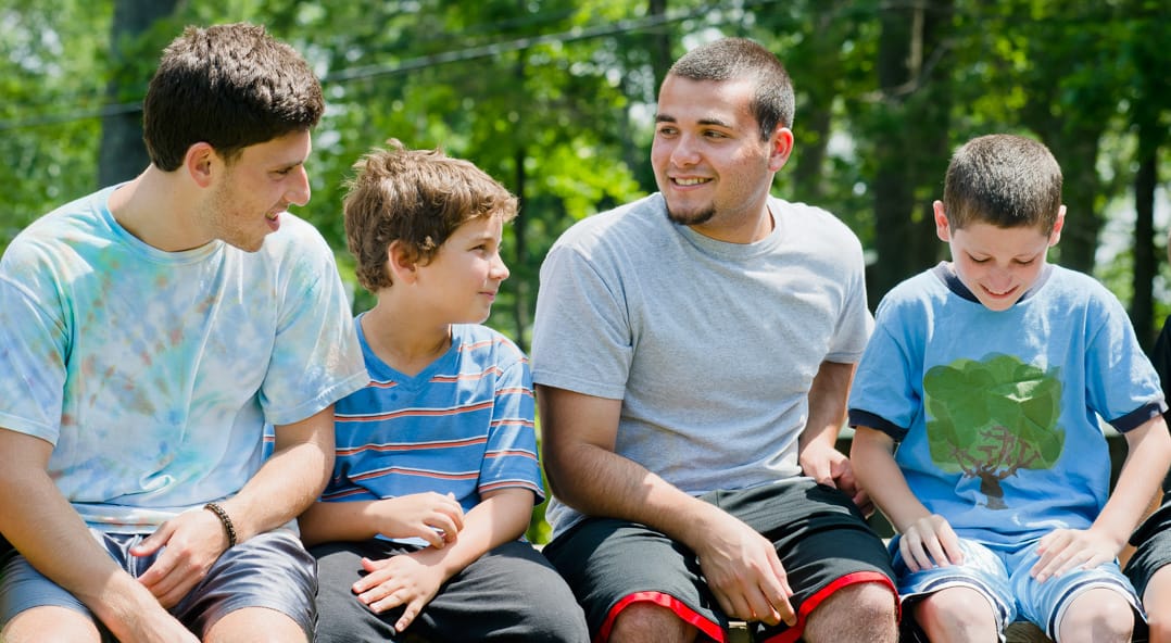 Airy boys and young adults smiling