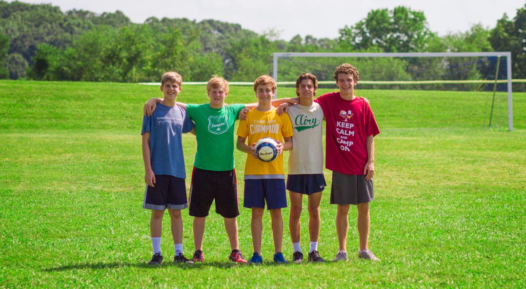 Airy boys with soccer ball