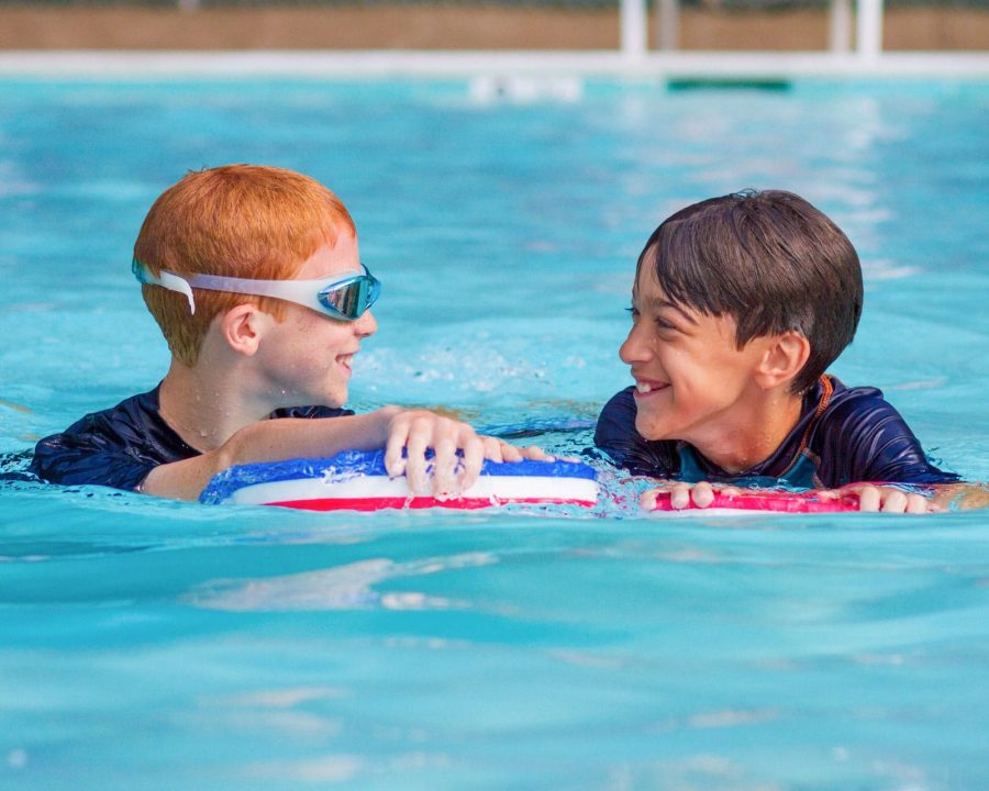 Two Airy campers learning to swim