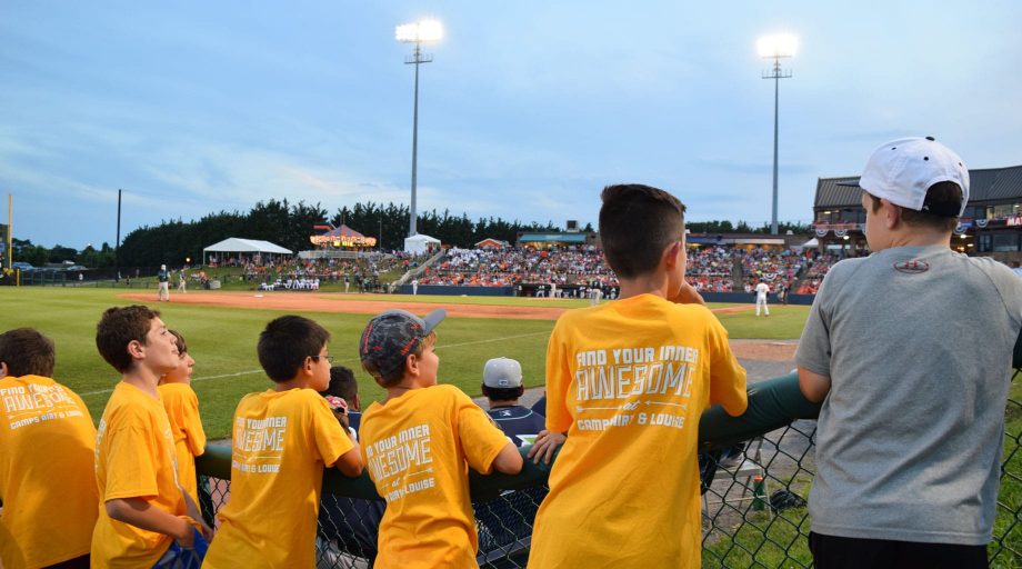 Airy campers at a baseball game