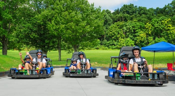 Camp Airy boys go-karting