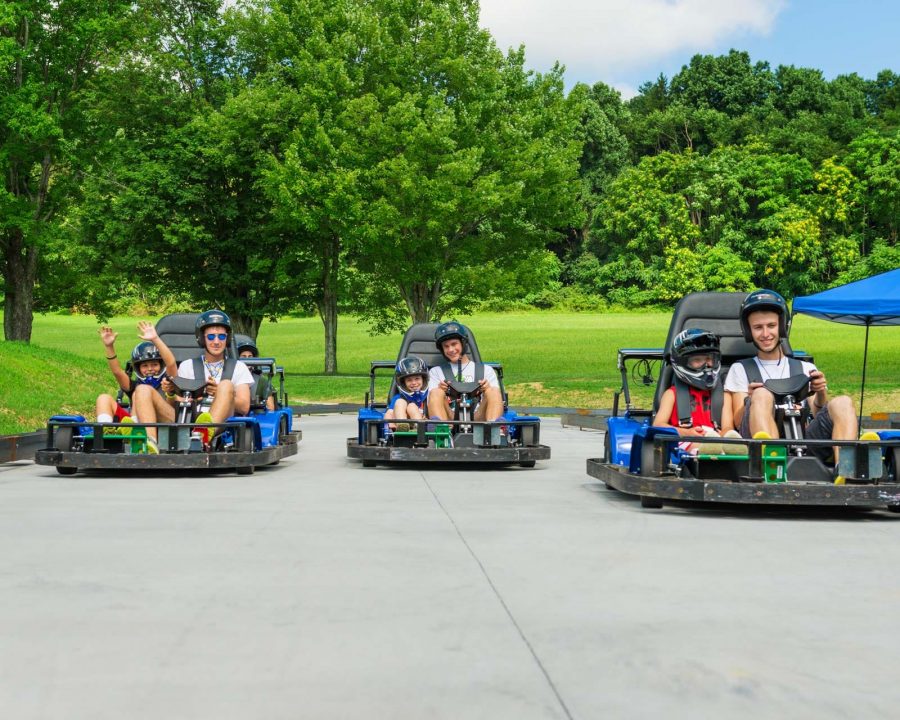 Camp Airy boys go-kart racing