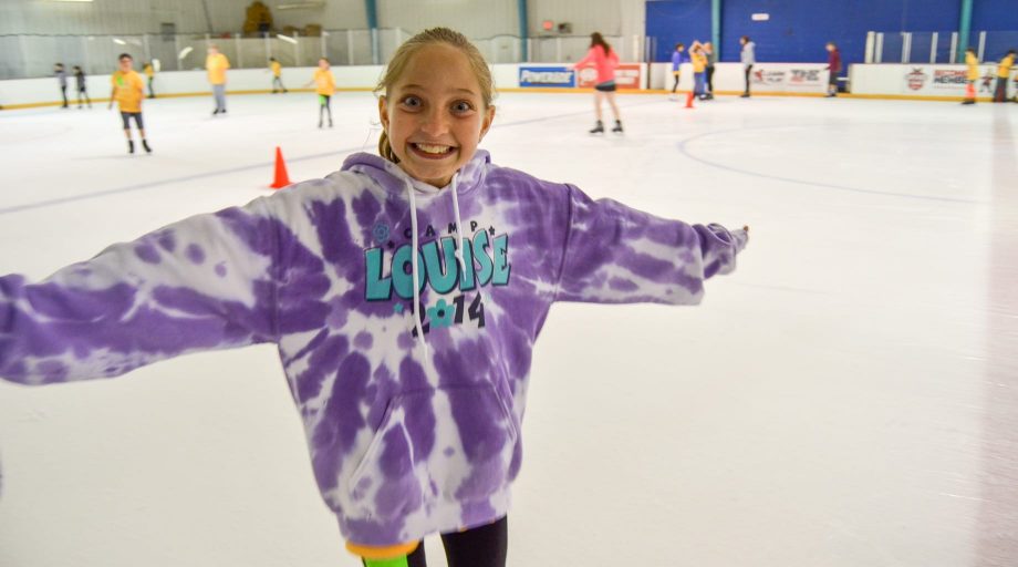 Louise camper on an ice skating trip