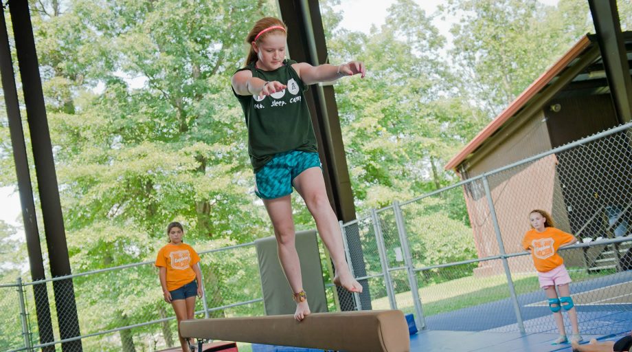 Balance beam in gymnastics