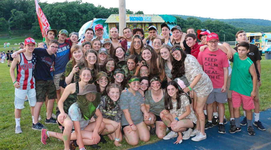 Group of campers at a special event