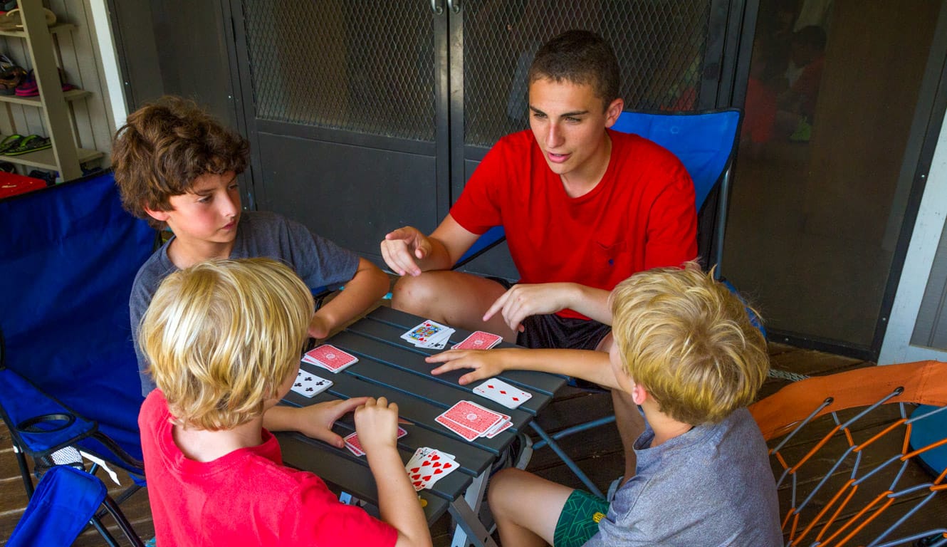 Airy campers playing cards